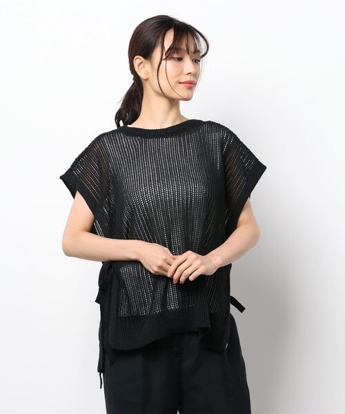 KOBE LETTUCE（コウベレタス）の「[2点セット]2Waｙメッシュポンチョベスト×インナータンクトップSET（ベスト・レディース・ブラック/ベージュ/ブルー・FREE）」の15枚目の写真