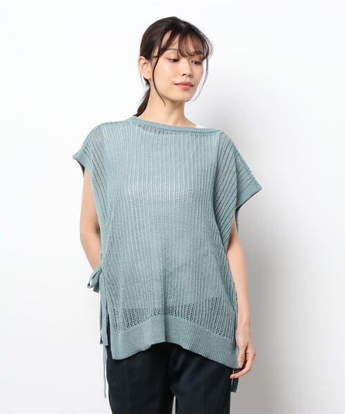 KOBE LETTUCE（コウベレタス）の「[2点セット]2Waｙメッシュポンチョベスト×インナータンクトップSET（ベスト・レディース・ブラック/ベージュ/ブルー・FREE）」の17枚目の写真