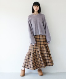 Alley by w closet | 【Alley】チェック裾切替スカート(スカート)