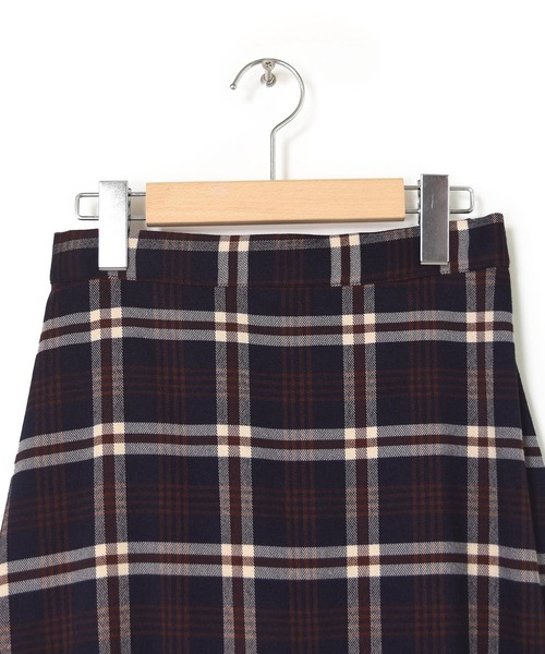 Alley by w closet（アリーバイダブルクローゼット）の「【Alley】チェック裾切替スカート（スカート・レディース・ネイビー/ベージュ・FREE）」の6枚目の写真