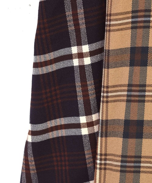 Alley by w closet（アリーバイダブルクローゼット）の「【Alley】チェック裾切替スカート（スカート・レディース・ネイビー/ベージュ・FREE）」の8枚目の写真