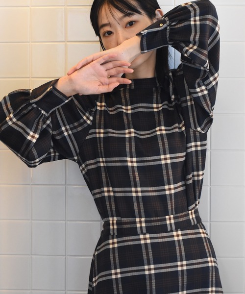 Alley by w closet（アリーバイダブルクローゼット）の「【Alley】チェック裾切替スカート（スカート・レディース・ネイビー/ベージュ・FREE）」の11枚目の写真