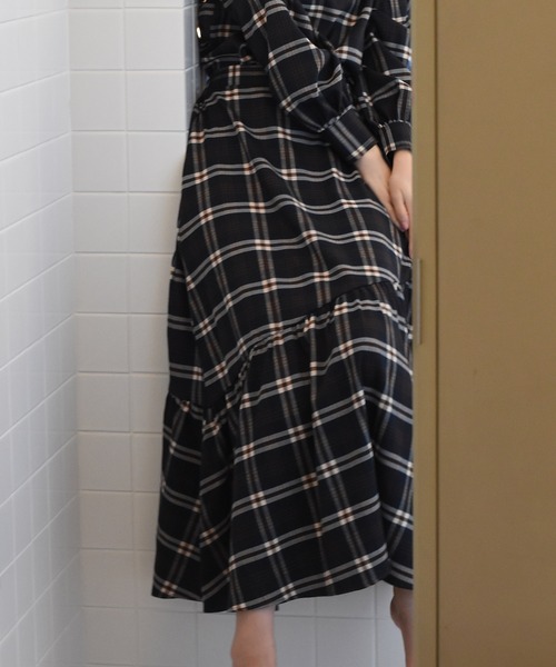 Alley by w closet（アリーバイダブルクローゼット）の「【Alley】チェック裾切替スカート（スカート・レディース・ネイビー/ベージュ・FREE）」の13枚目の写真