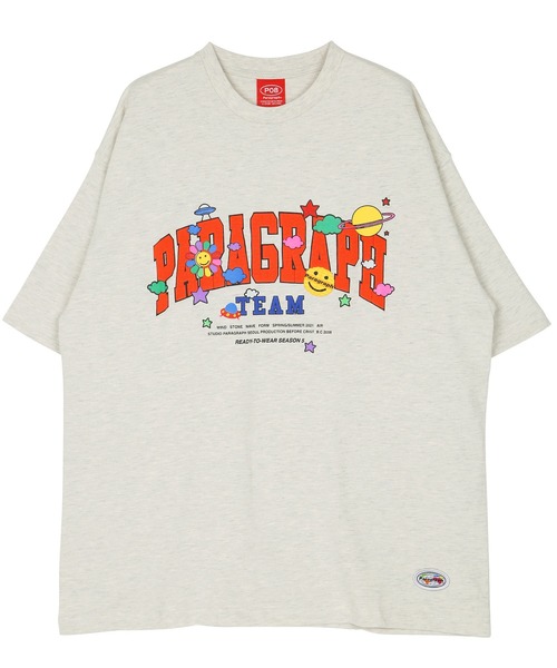 Paragraph パラグラフ の Paragraph パラグラフ ハッピーロゴプリント半袖tシャツ Happylogo Tee Tシャツ カットソー Wear