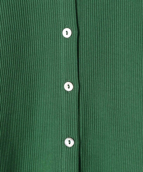 JEANASIS（ジーナシス）の「コットンリブクロップドカーディガンLS/236953（カーディガン/ボレロ・レディース・ブラック/グリーン/アイボリー・FREE）」の14枚目の写真