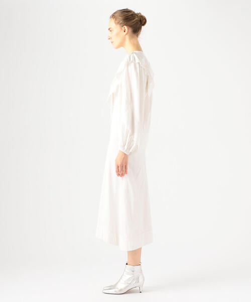 ISABEL MARANT(イザベルマラン)の「ISABEL MARANT ETOILE HYDE ラッフルショルダーロングワンピース(ワンピース・レディース・ホワイト/グリーン・34/36)」の4枚目の写真