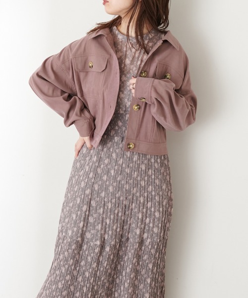 natural couture(ナチュラルクチュール)の「コンパクトショートブルゾン(ブルゾン・レディース・ブラウン/モカ/ベージュ/ミント・FREE)」の2枚目の写真