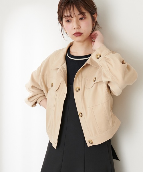 natural couture(ナチュラルクチュール)の「コンパクトショートブルゾン(ブルゾン・レディース・ブラウン/モカ/ベージュ/ミント・FREE)」の6枚目の写真