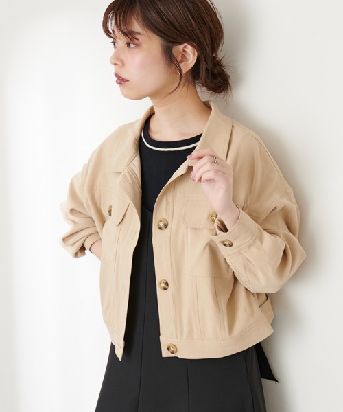 natural couture(ナチュラルクチュール)の「コンパクトショートブルゾン(ブルゾン・レディース・ブラウン/モカ/ベージュ/ミント・FREE)」の5枚目の写真