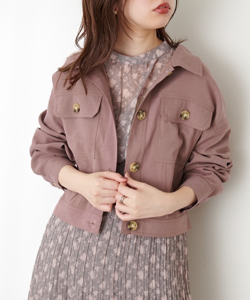 natural couture(ナチュラルクチュール)の「コンパクトショートブルゾン(ブルゾン・レディース・ブラウン/モカ/ベージュ/ミント・FREE)」の9枚目の写真