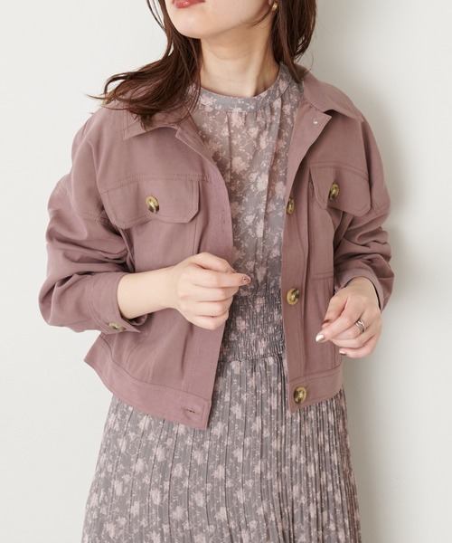 natural couture(ナチュラルクチュール)の「コンパクトショートブルゾン(ブルゾン・レディース・ブラウン/モカ/ベージュ/ミント・FREE)」の10枚目の写真