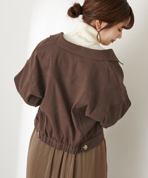 natural couture(ナチュラルクチュール)の「コンパクトショートブルゾン(ブルゾン・レディース・ブラウン/モカ/ベージュ/ミント・FREE)」の14枚目の写真