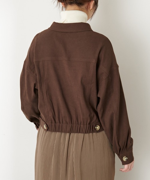 natural couture(ナチュラルクチュール)の「コンパクトショートブルゾン(ブルゾン・レディース・ブラウン/モカ/ベージュ/ミント・FREE)」の19枚目の写真