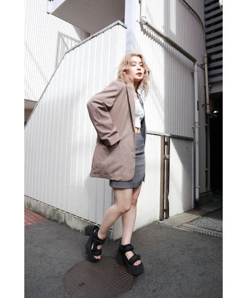 FIG&VIPER（フィグアンドバイパー）の「チェック切替ミニSK（スカート・レディース・ブラウン/ブラック・MEDIUM/SMALL）」の3枚目の写真