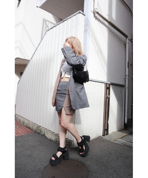 FIG&VIPER（フィグアンドバイパー）の「チェック切替ミニSK（スカート・レディース・ブラウン/ブラック・MEDIUM/SMALL）」の13枚目の写真