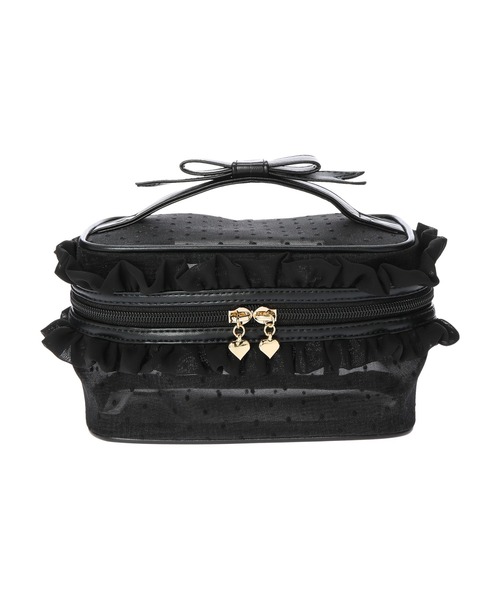 Honey Salon（ハニーサロン）の「ドットチュールバニティポーチ（ポーチ・レディース・ブラック/ベージュ・FREE）」の12枚目の写真