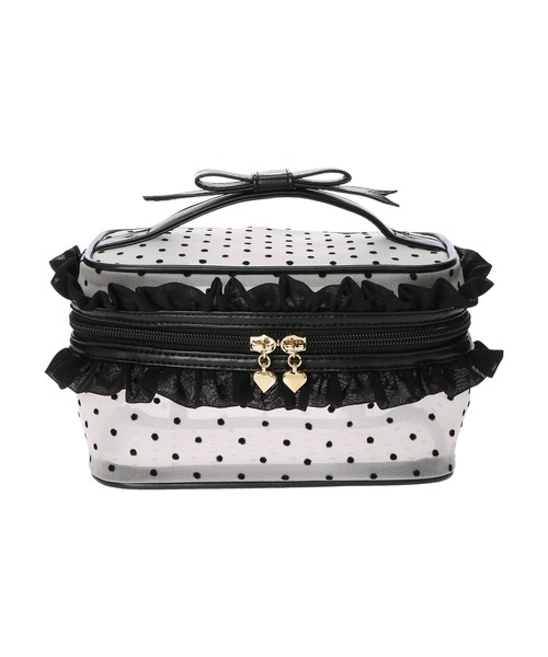 Honey Salon（ハニーサロン）の「ドットチュールバニティポーチ（ポーチ・レディース・ブラック/ベージュ・FREE）」の10枚目の写真