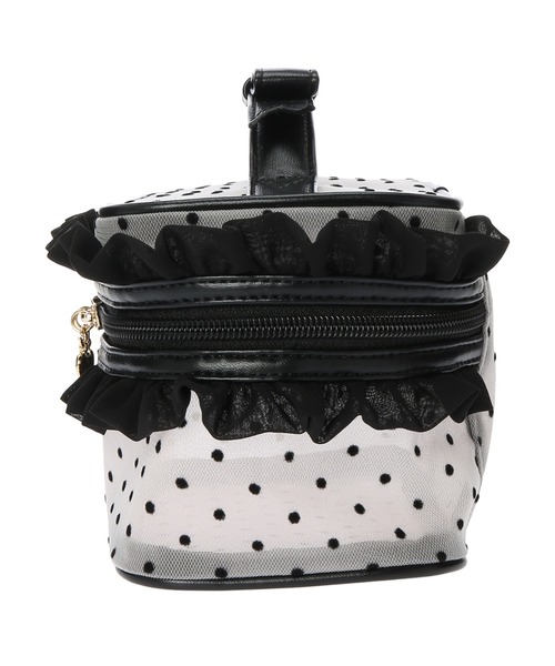 Honey Salon（ハニーサロン）の「ドットチュールバニティポーチ（ポーチ・レディース・ブラック/ベージュ・FREE）」の5枚目の写真