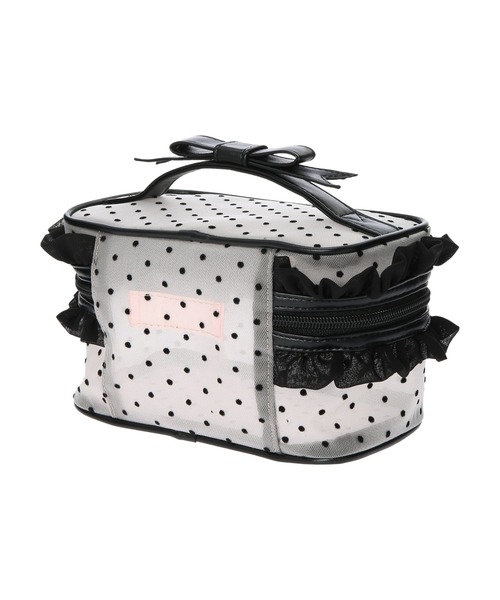 Honey Salon（ハニーサロン）の「ドットチュールバニティポーチ（ポーチ・レディース・ブラック/ベージュ・FREE）」の7枚目の写真