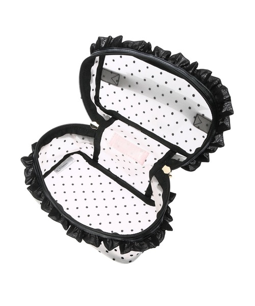 Honey Salon（ハニーサロン）の「ドットチュールバニティポーチ（ポーチ・レディース・ブラック/ベージュ・FREE）」の13枚目の写真