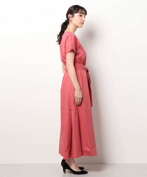 おしゃれスタ(オシャレスタ)の「おしゃれスタ ふわり。大人フェミニン。サッシュベルト付ワンピース(ワンピース・レディース・グレー/ブルー/ベージュ/ネイビー/レッド・FREE)」の18枚目の写真