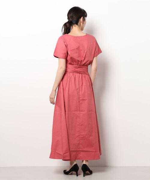 おしゃれスタ(オシャレスタ)の「おしゃれスタ ふわり。大人フェミニン。サッシュベルト付ワンピース(ワンピース・レディース・グレー/ブルー/ベージュ/ネイビー/レッド・FREE)」の10枚目の写真