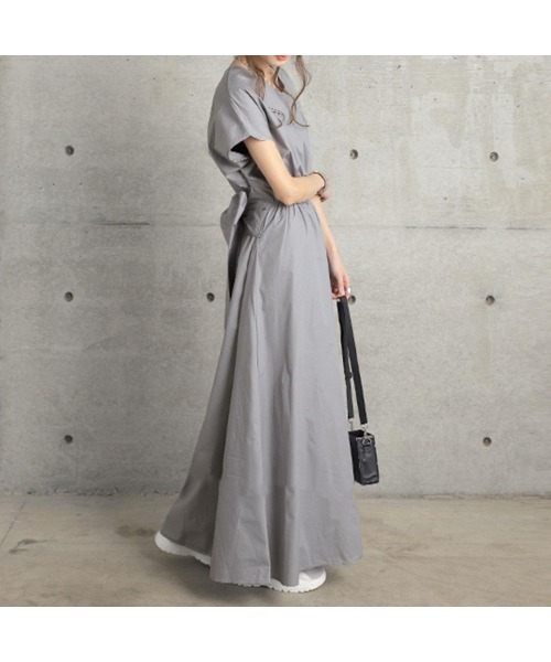 おしゃれスタ(オシャレスタ)の「おしゃれスタ ふわり。大人フェミニン。サッシュベルト付ワンピース(ワンピース・レディース・グレー/ブルー/ベージュ/ネイビー/レッド・FREE)」の16枚目の写真