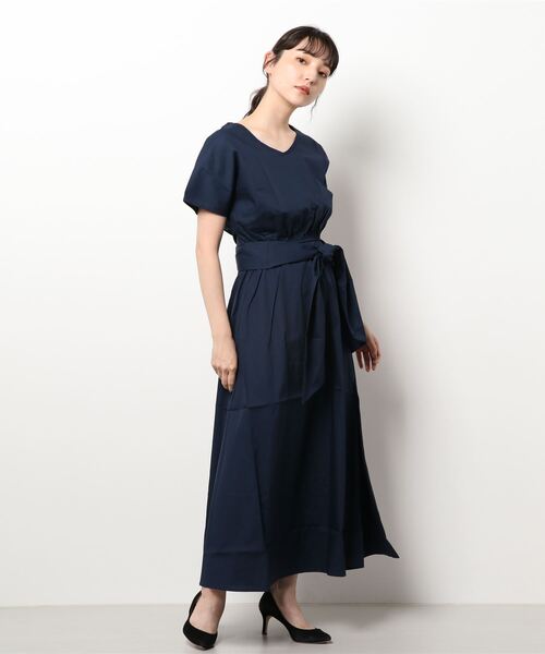 おしゃれスタ(オシャレスタ)の「おしゃれスタ ふわり。大人フェミニン。サッシュベルト付ワンピース(ワンピース・レディース・グレー/ブルー/ベージュ/ネイビー/レッド・FREE)」の20枚目の写真