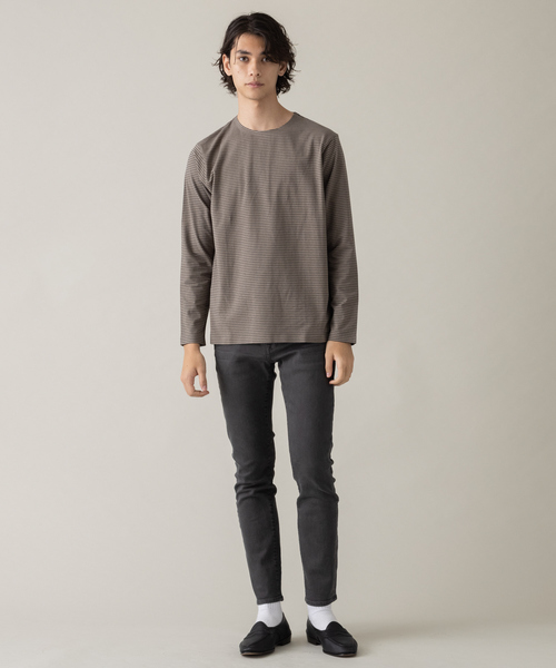 ABAHOUSE(アバハウス)の「【ノンストレス】COTTON LYCRA 圧着 クルーネック Tシャツ(Tシャツ/カットソー・メンズ・ブラック/ホワイト/ベージュ・44/48/46)」の16枚目の写真