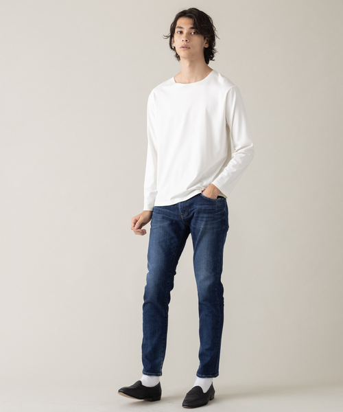 ABAHOUSE(アバハウス)の「【ノンストレス】COTTON LYCRA 圧着 クルーネック Tシャツ(Tシャツ/カットソー・メンズ・ブラック/ホワイト/ベージュ・44/48/46)」の15枚目の写真