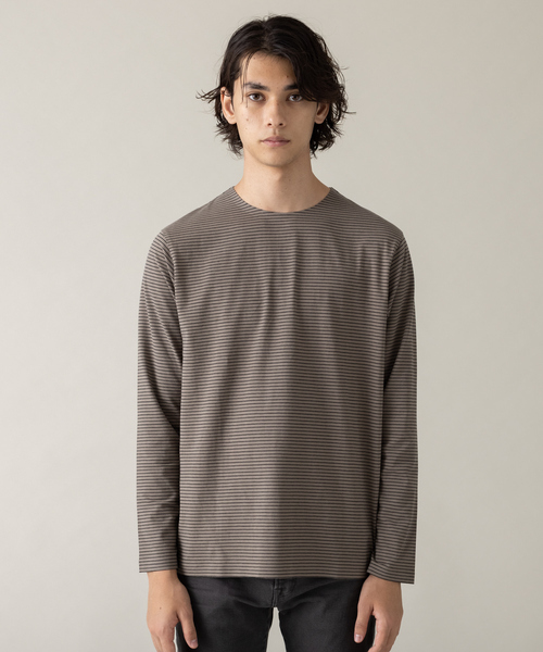 ABAHOUSE(アバハウス)の「【ノンストレス】COTTON LYCRA 圧着 クルーネック Tシャツ(Tシャツ/カットソー・メンズ・ブラック/ホワイト/ベージュ・44/48/46)」の13枚目の写真