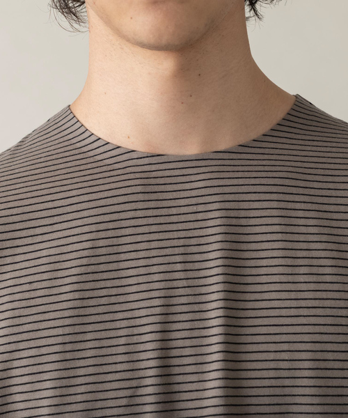 ABAHOUSE(アバハウス)の「【ノンストレス】COTTON LYCRA 圧着 クルーネック Tシャツ(Tシャツ/カットソー・メンズ・ブラック/ホワイト/ベージュ・44/48/46)」の10枚目の写真