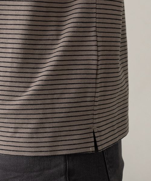 ABAHOUSE(アバハウス)の「【ノンストレス】COTTON LYCRA 圧着 クルーネック Tシャツ(Tシャツ/カットソー・メンズ・ブラック/ホワイト/ベージュ・44/48/46)」の7枚目の写真