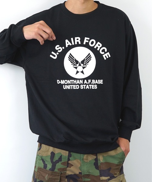 GGD(ジージーディー)の「ワイドシルエットU.S.AIR.FORCE裏毛トレーナー(スウェット・レディース・ブラック/グリーン/グレー/ブルー・LL/L/M)」の7枚目の写真