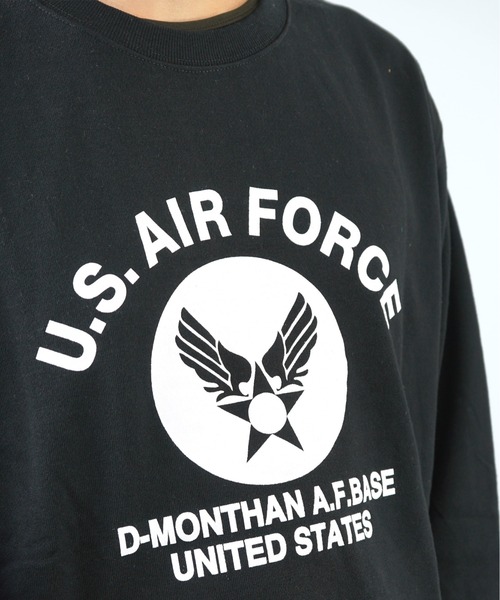 GGD(ジージーディー)の「ワイドシルエットU.S.AIR.FORCE裏毛トレーナー(スウェット・レディース・ブラック/グリーン/グレー/ブルー・LL/L/M)」の8枚目の写真