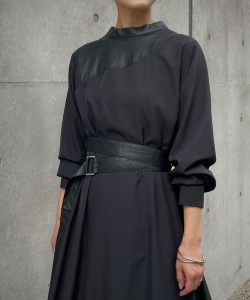 &g'aime（アンジェム）の「【&g’aime】レザードッキングワンピース（ワンピース・レディース・ブラック/ブラウン・FREE）」の14枚目の写真