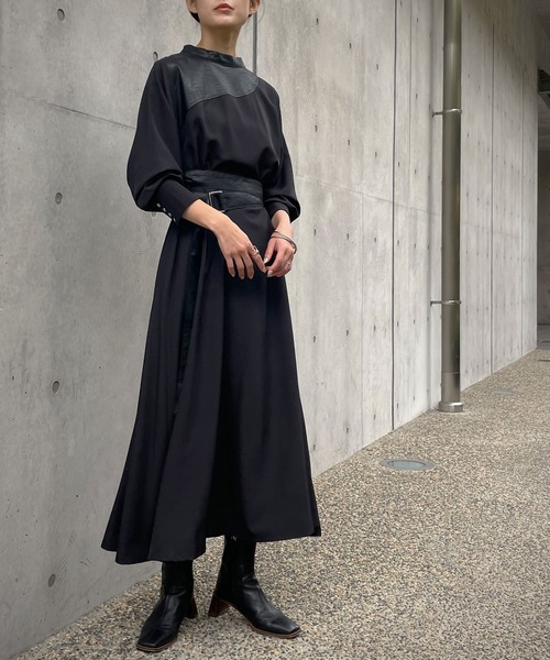 &g'aime（アンジェム）の「【&g’aime】レザードッキングワンピース（ワンピース・レディース・ブラック/ブラウン・FREE）」の13枚目の写真