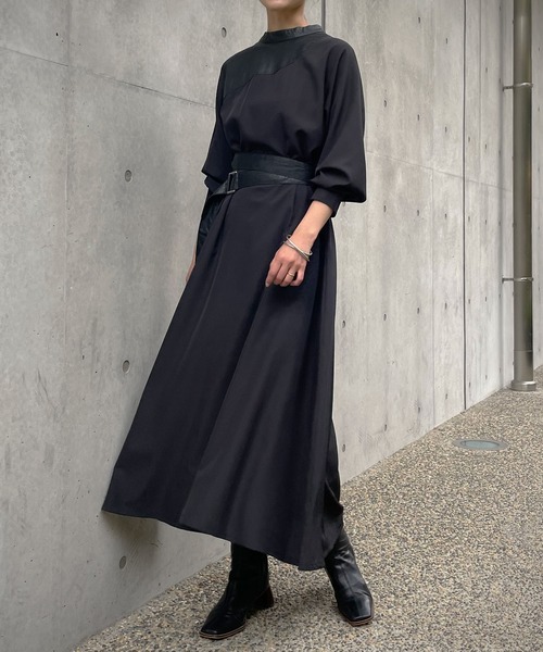 &g'aime（アンジェム）の「【&g’aime】レザードッキングワンピース（ワンピース・レディース・ブラック/ブラウン・FREE）」の8枚目の写真