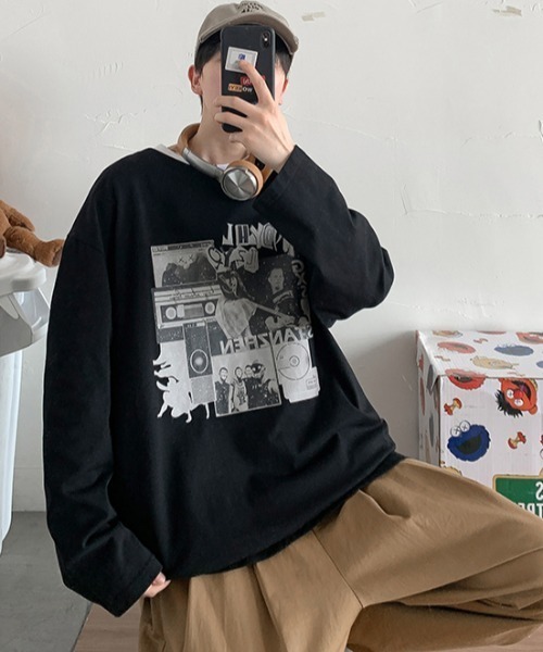 グラフィックデザインオーバーサイズロンT（Tシャツ/カットソー