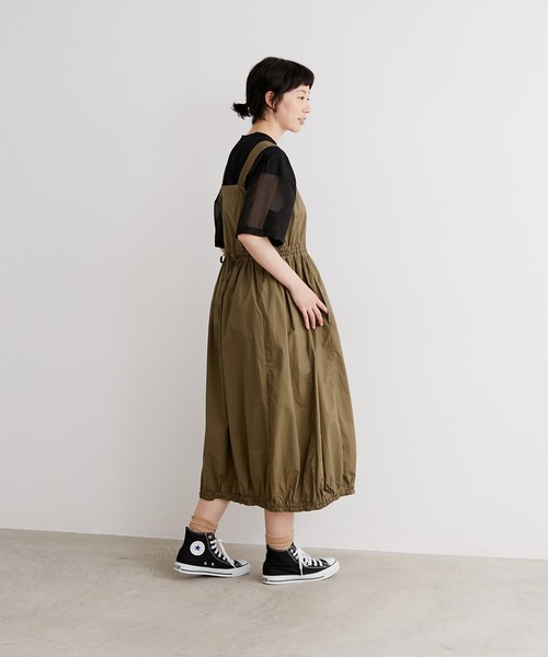 note et silence (ノートエシロンス)の「◇【AMB100貨】シルキータイプライター ギャザーワンピース(ワンピース・レディース・ブラック/ブラウン/カーキ・FREE)」の9枚目の写真