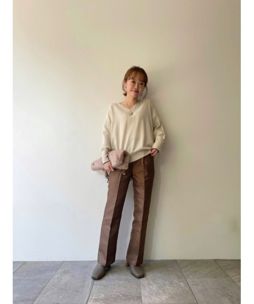 crie conforto(クリーコンフォルト)の「ダイヤジャガードパンツ(その他パンツ・レディース・ブラウン/ブルー・SMALL/MEDIUM/LARGE)」の19枚目の写真