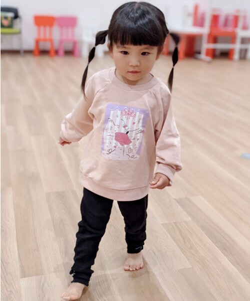 SHOO・LA・RUE（シューラルー）の「◆【90-140cm】ランダムテレコ10分丈レギンス（その他パンツ・キッズ・ブラック/ライトパープル・11/10/12/13/14/09）」の8枚目の写真