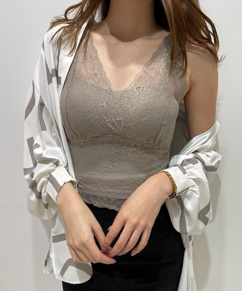 LIPSERVICE（リップサービス）の「レイヤードレースビスチェ（タンクトップ・レディース・ホワイト/ブラック/ブラウン/ブルー/ベージュ・FREE）」の5枚目の写真