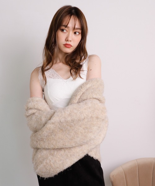 LIPSERVICE（リップサービス）の「レイヤードレースビスチェ（タンクトップ・レディース・ホワイト/ブラック/ブラウン/ブルー/ベージュ・FREE）」の6枚目の写真