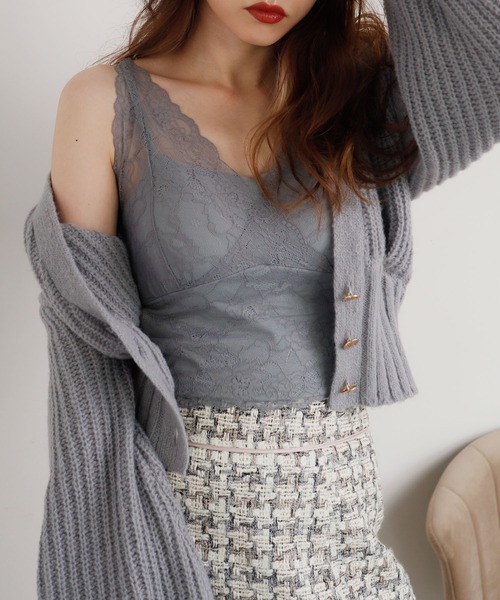 LIPSERVICE（リップサービス）の「レイヤードレースビスチェ（タンクトップ・レディース・ホワイト/ブラック/ブラウン/ブルー/ベージュ・FREE）」の15枚目の写真