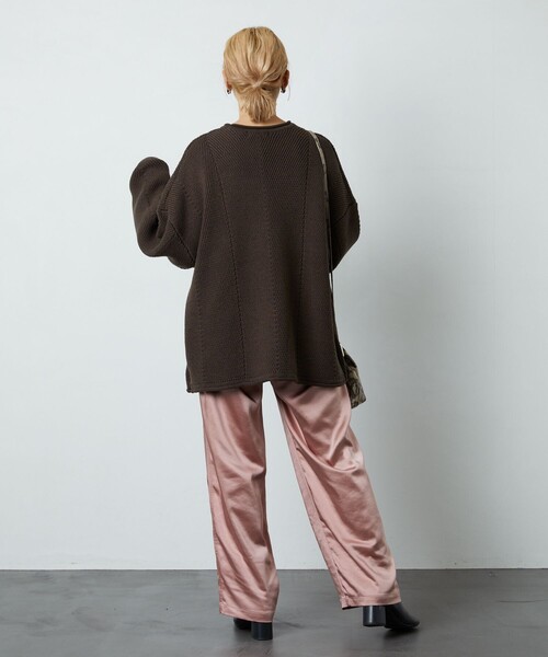 FREAK'S STORE（フリークスストア）の「▽【WEB限定】ヘリンボーンロールネックニット（ニット/セーター・レディース・ナチュラル/オリーブ/ブラック/ブラウン/イエロー/グリーン/ブルー/ラベンダー・ﾌﾘ-）」の14枚目の写真