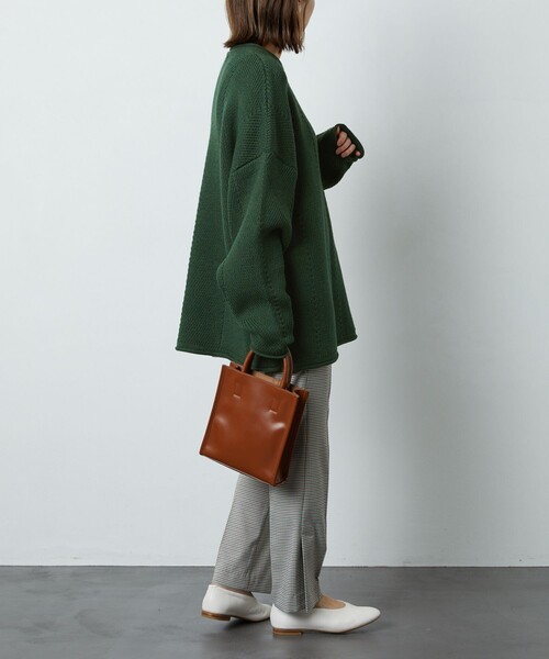 FREAK'S STORE（フリークスストア）の「▽【WEB限定】ヘリンボーンロールネックニット（ニット/セーター・レディース・ナチュラル/オリーブ/ブラック/ブラウン/イエロー/グリーン/ブルー/ラベンダー・ﾌﾘ-）」の22枚目の写真