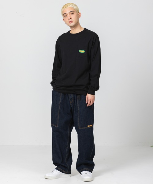 【XL】POCKET & CREW LS T-SHIRTS (ポケット無し1枚) Graphpaper] Jersey Oversized L/S Pocket Tee / Border S/S