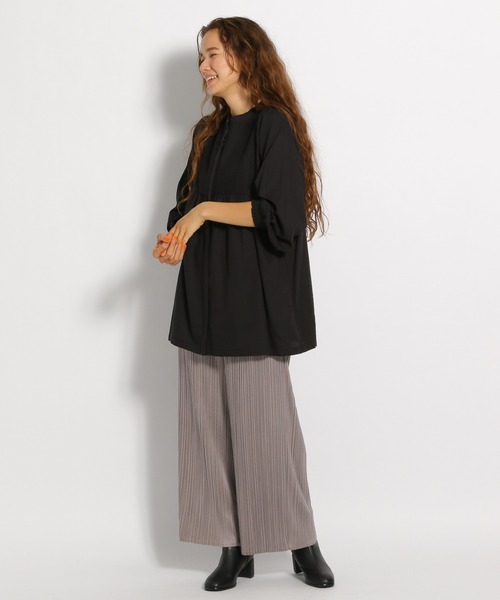 niko and...（ニコアンド）の「スウェードライクプリーツパンツ（その他パンツ・レディース・ブラック/パープル/イエロー/グリーン/モカ・MEDIUM/LARGE）」の6枚目の写真