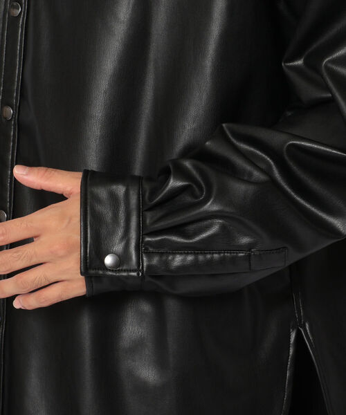 LUSOR(ルーソル)の「LUSOR(ルーソル)フェイクレザーシャツブルゾン(シャツ/ブラウス・メンズ・ブラック・MEDIUM/LARGE)」の6枚目の写真